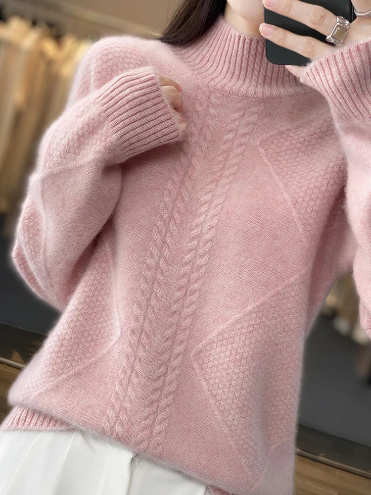 Ella™ Jersey de Cachemira con Cuello Alto