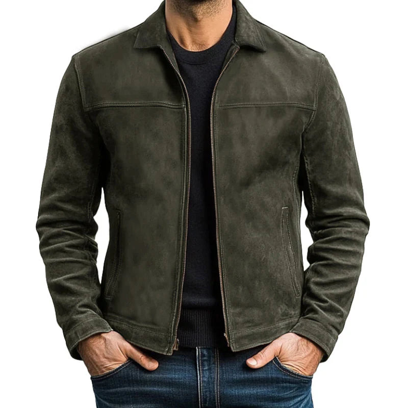 Crawford & Co | Chaqueta de Cuero Premium con Cremallera