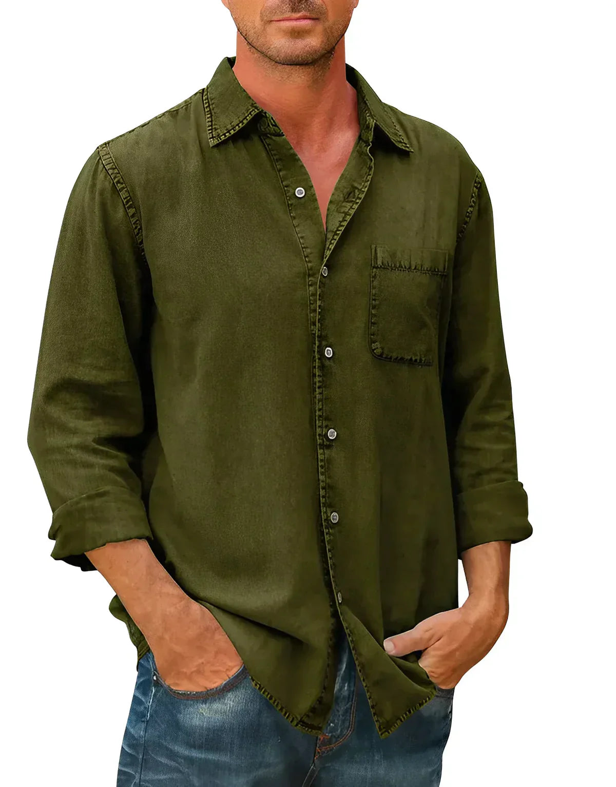Agustín - Camisa de manga larga casual