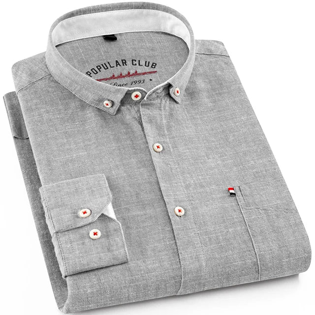 Iván - Camisa de manga larga en lino y algodón para hombre