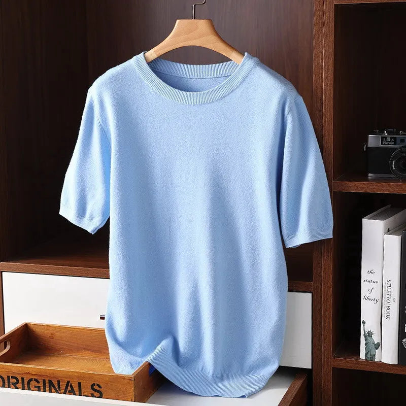 Mario - Camiseta de punto de cachemira para hombre