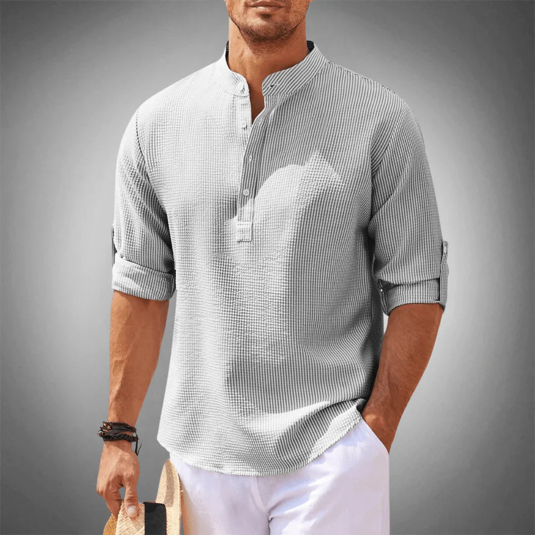 Gonzalo™ Camisa de manga larga de algodón-lino