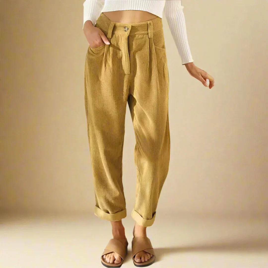 LINA ROSSI™ - Pantalones de pana para mujer