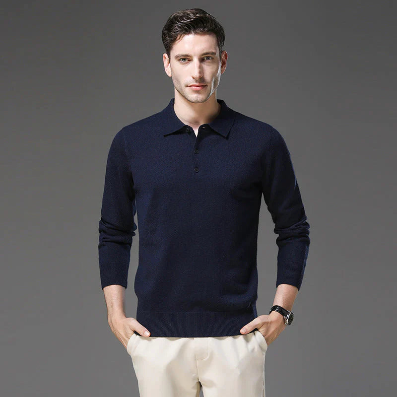 Marcus™ Polo de Cachemira de Manga Larga