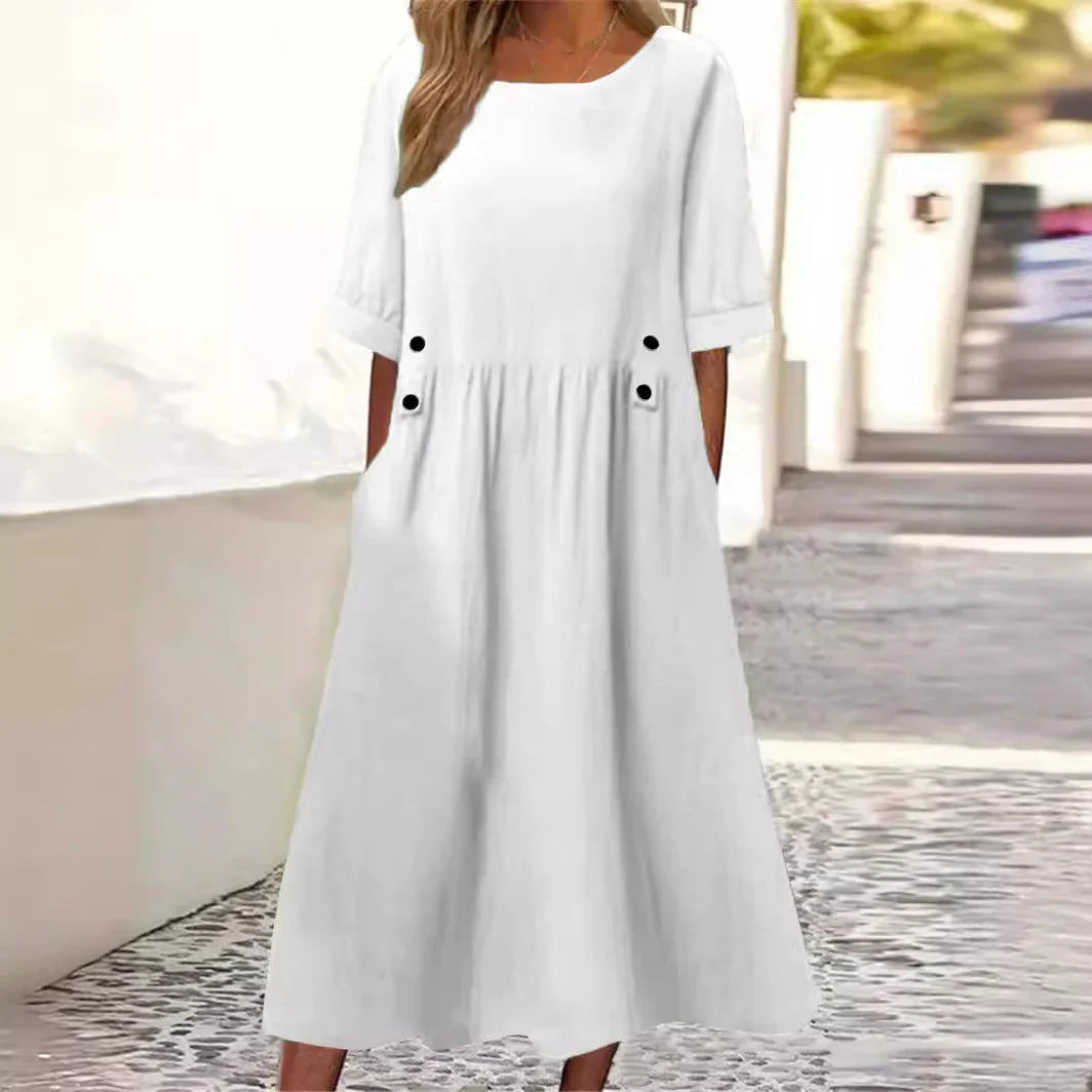 Leah | Linen & Cotton Spring Dress