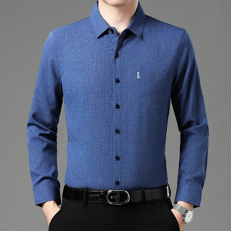 Esteban - Camisa de manga larga de algodón para hombre