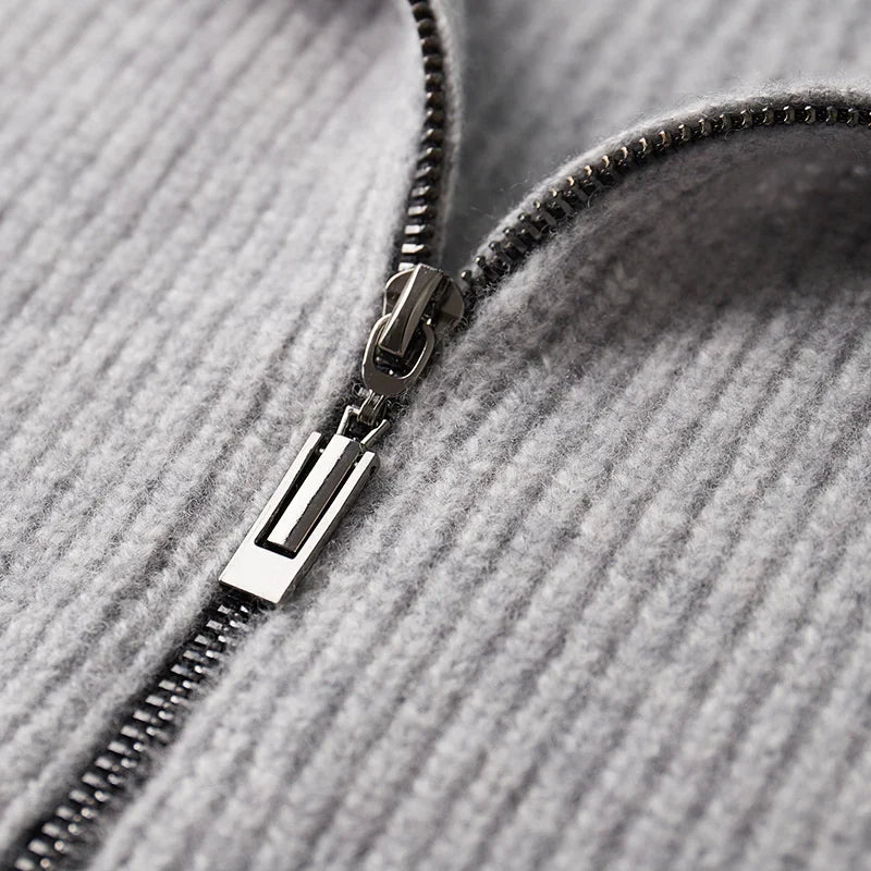 Olivier Laurent | Men’s 100% Cashmere Wool Full Zip Jumper