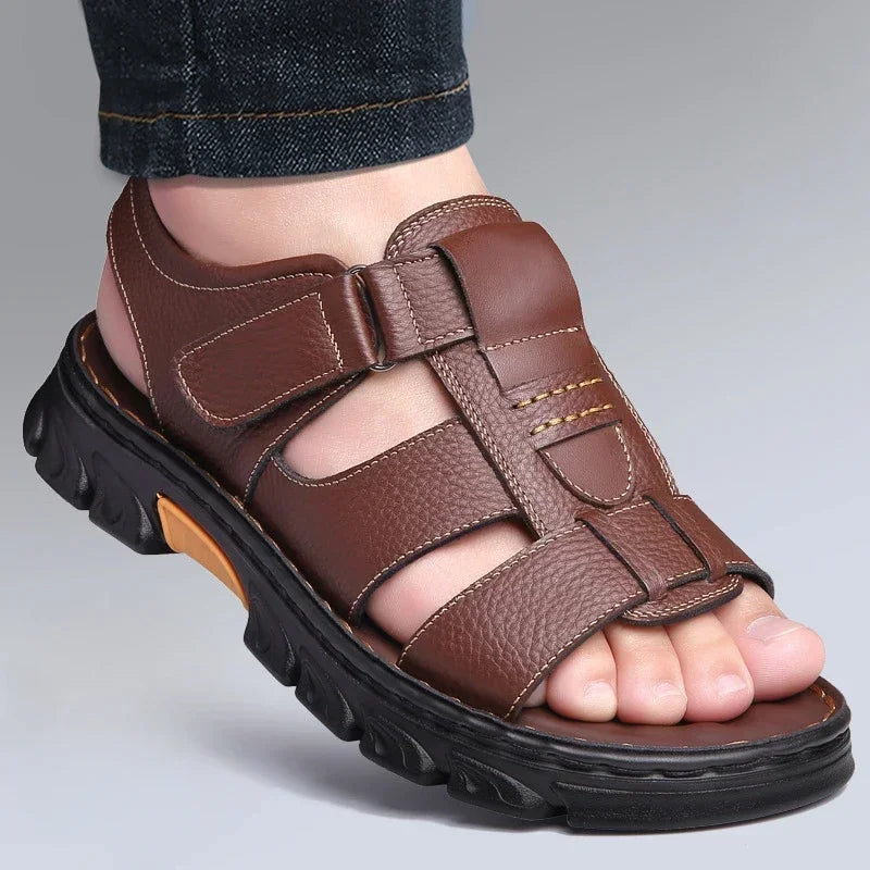 Erick - Sandalias casual de cuero para hombre