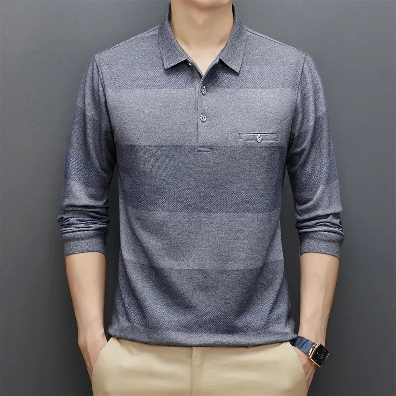 Rio - Polo de Manga Larga Casual para Hombre