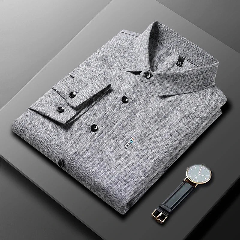 Esteban - Camisa de manga larga de algodón para hombre