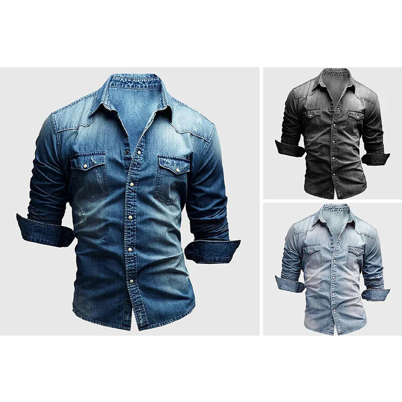 Nico Morris™ Camisa vaquera casual de manga larga